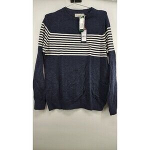 Grayers Men's Small Navy White‎ Shore Club Cotton Beach Sweater NWT 100% Cotton